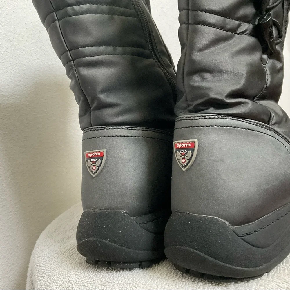 Sporto Cold Marcella Silver Three Toggle Zip Close Snow Winter Boots Size 10